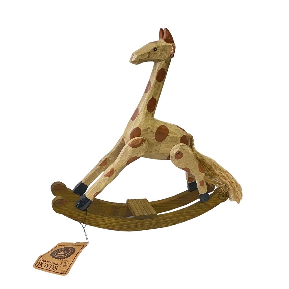 Boyds Bears Wooden Rocking Giraffe 12" Gen-Yoo-Wine Retired with Tag HTF